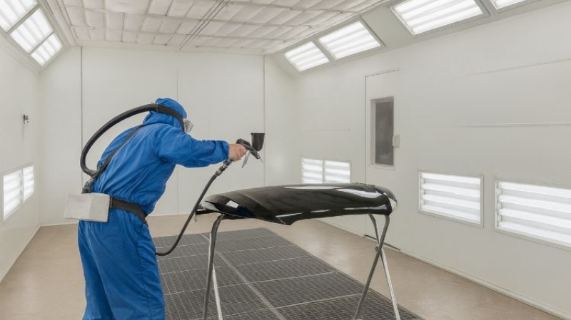 Lake Bluff Certified Collision Repair paint spraying bumper