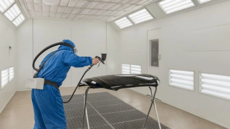 Lake Bluff Certified Collision Repair paint spraying bumper