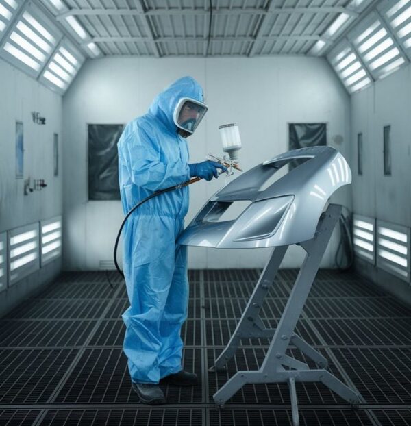Technician doing auto body paint repair-Paint repair The ultimate paint shop