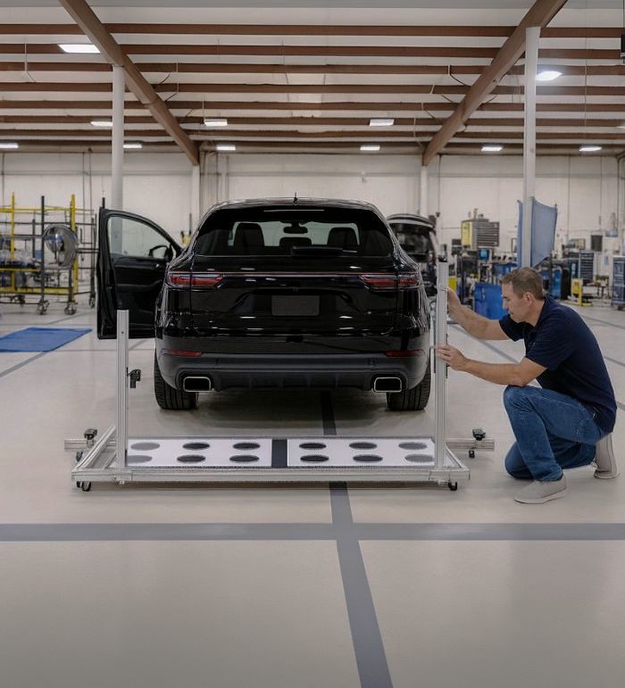 Technician working on ADAS-Advanced driver assistance systems