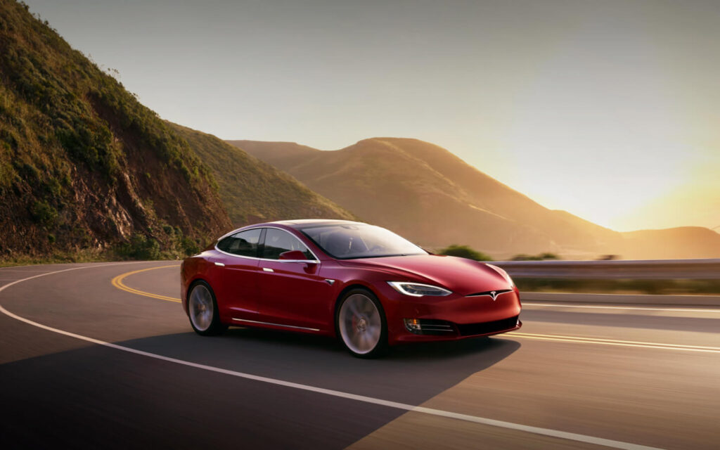 Collision Repair Services - Red Tesla Model S