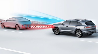Acura suv showing adas emitting while driving-Advanced driver assistance systems